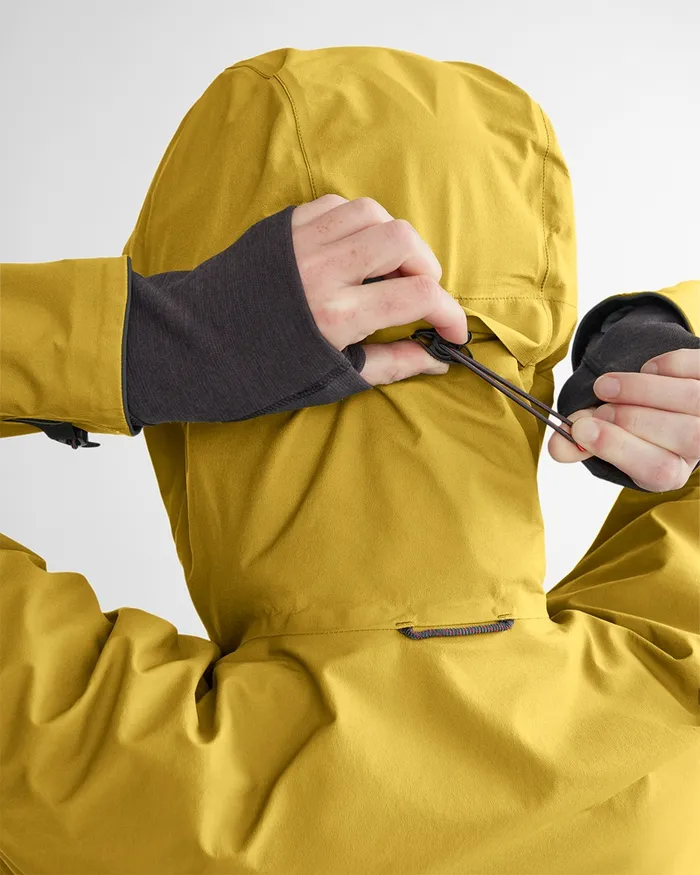 Women Asynja Lightweight Cutan Jacket Dusty Yellow Klttermusen Waterproof Jackets