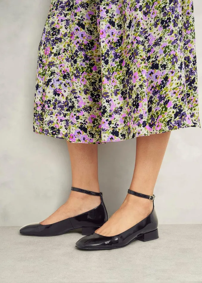 Women Athena Patent Heeled Shoes Black Hobbs Flats