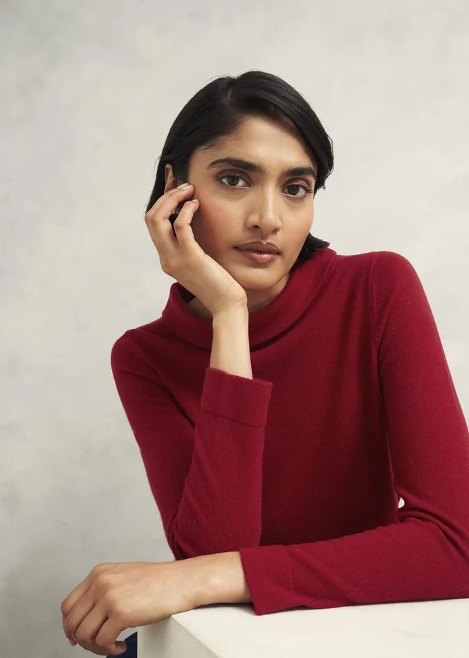 Women Audrey Wool Cashmere Jumper Pomegranate Hobbs Jumpers and Cardigans