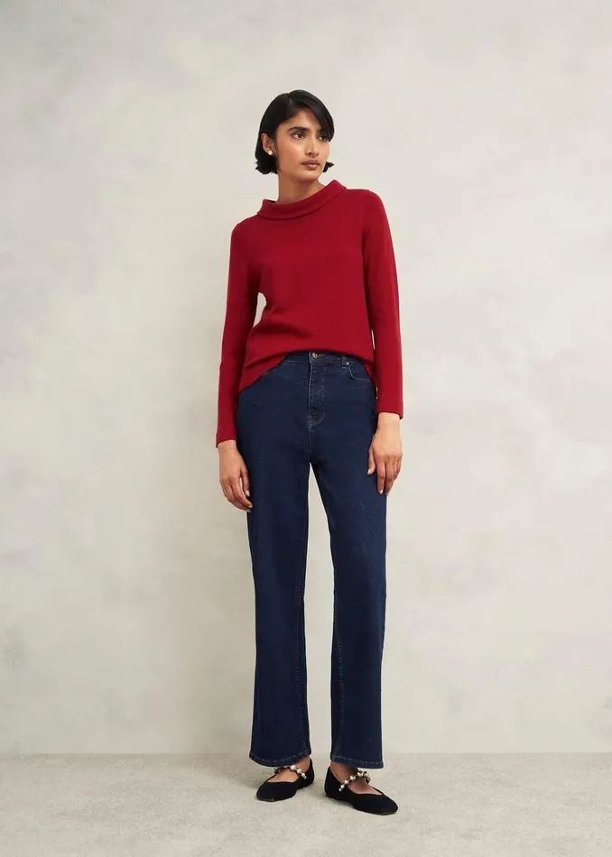 Women Audrey Wool Cashmere Jumper Pomegranate Hobbs Jumpers and Cardigans