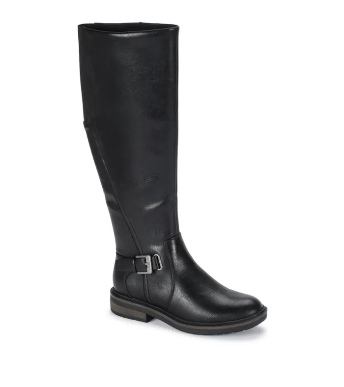 Women Autumn Wide Calf Riding Boot Black Baretraps Knee High Boots