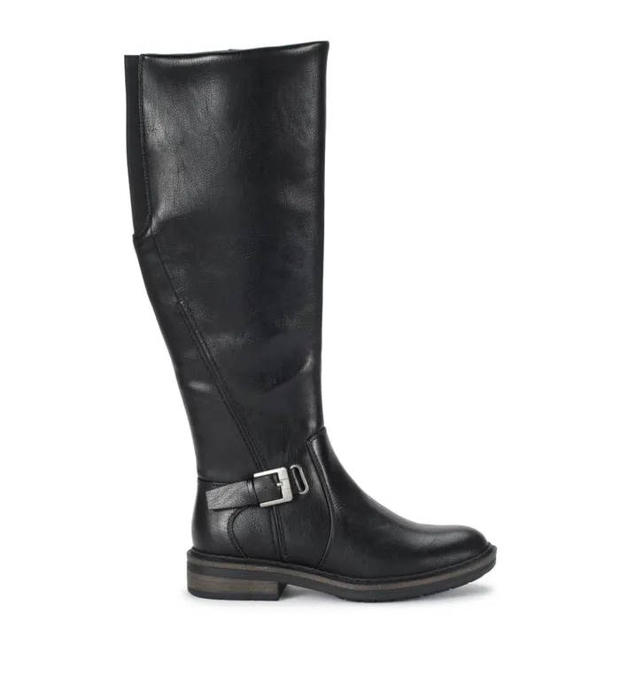Women Autumn Wide Calf Riding Boot Black Baretraps Knee High Boots