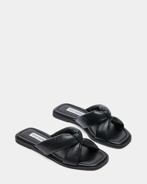 Women AVIANNA BLACK LEATHER Black Leather Steve Madden Sandals Women AVIANNA BLACK LEATHER Black Leather Steve Madden Sandals