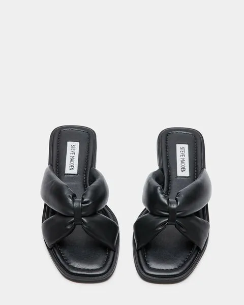 Women AVIANNA BLACK LEATHER Black Leather Steve Madden Sandals Women AVIANNA BLACK LEATHER Black Leather Steve Madden Sandals