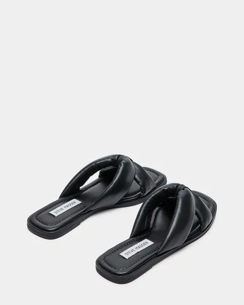 Women AVIANNA BLACK LEATHER Black Leather Steve Madden Sandals Women AVIANNA BLACK LEATHER Black Leather Steve Madden Sandals