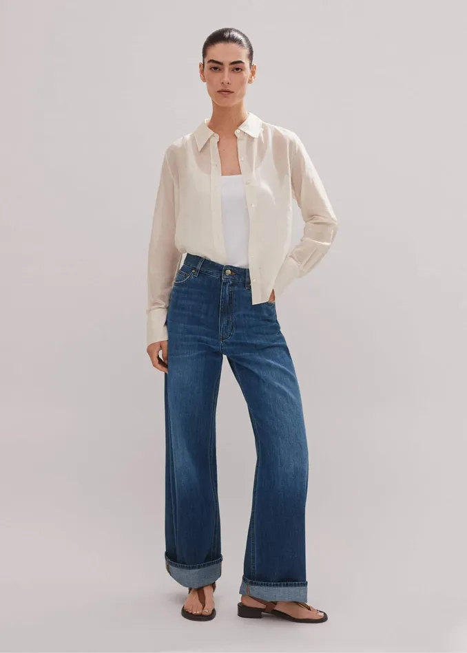 Women Baggy Low Rise Jean Authentic Mid Wash MEEM