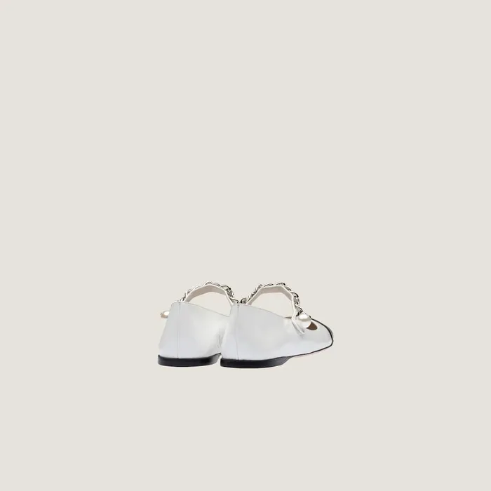 Women Ballerinas Miu Miu Patent Leather Ballerinas Whiteblack