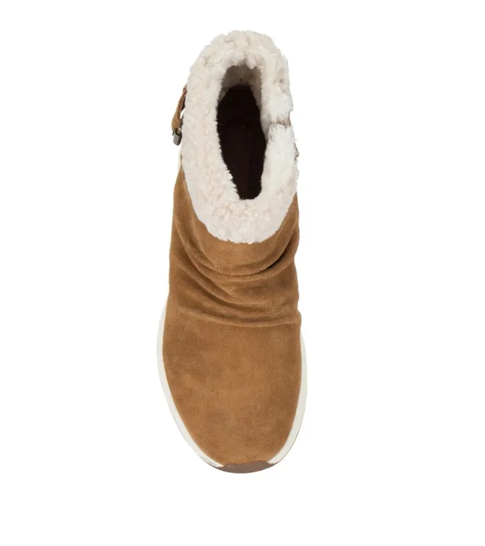 Women Becki Cold Weather Bootie Cognac Multi Suede Baretraps Booties
