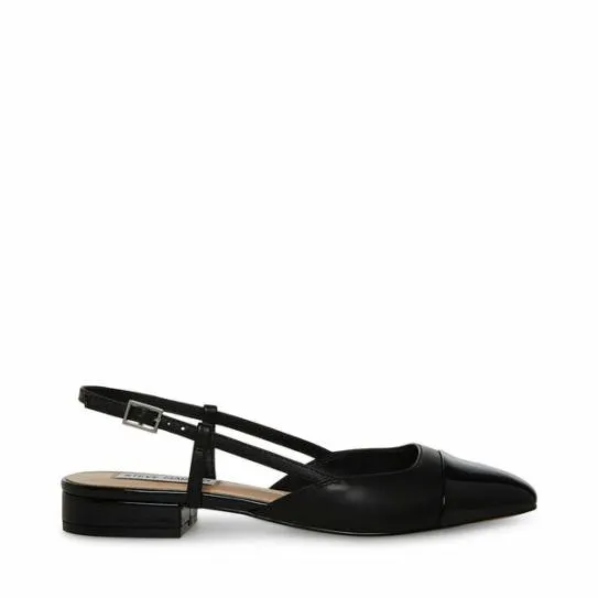 Women BELINDA BLACK LEATHER Black Leather Steve Madden Loafers and Flats