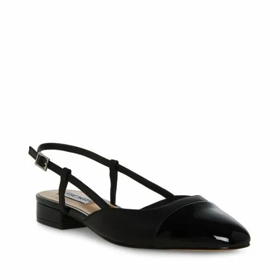 Women BELINDA BLACK LEATHER Black Leather Steve Madden Loafers and Flats Women BELINDA BLACK LEATHER Black Leather Steve Madden Loafers and Flats