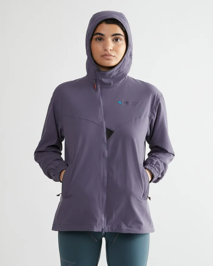 Women Bestla Zip Hood Wind Jacket Raven Klttermusen Wind Resistant Jackets