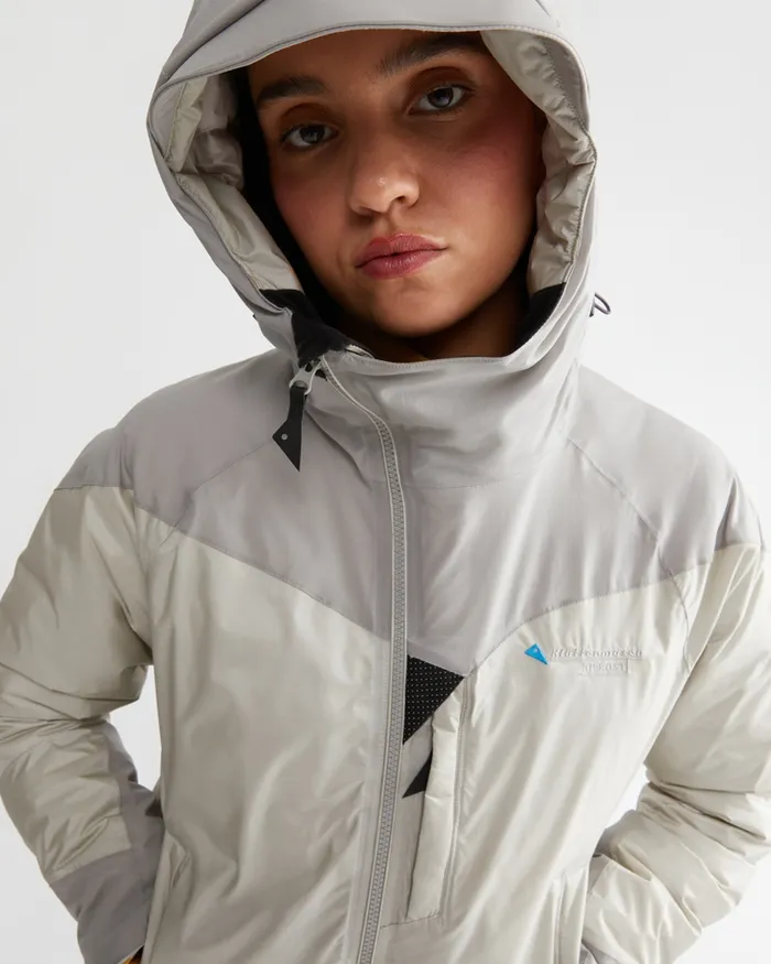 Women Bifrost Hooded Down Jacket Monkshood Blue Klttermusen Waterproof Jackets