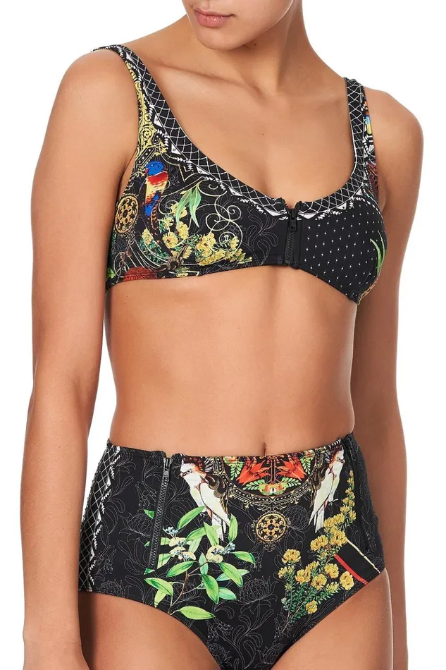 Women Bikinis Camilla Zip Front Crop Bra Blackheath Betty