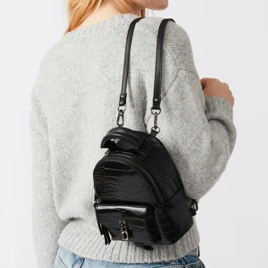 Women BJAKE BLACK CROCODILE Black Steve Madden Mini Bags Women BJAKE BLACK CROCODILE Black Steve Madden Mini Bags