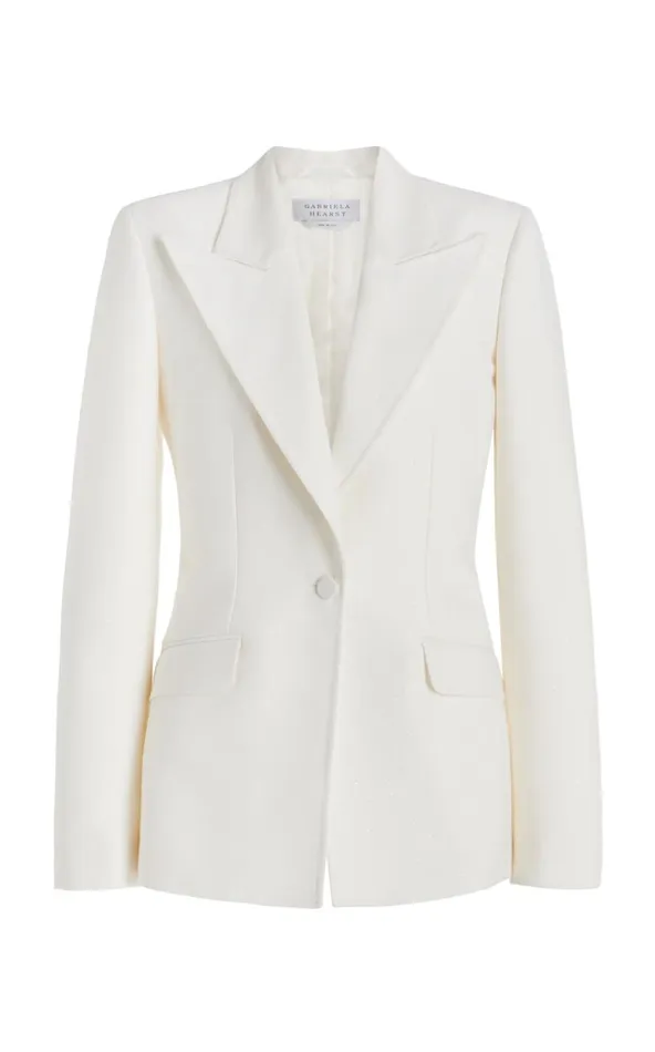 Women Blazers and Vests Gabriela Hearst Leiva Sequin Blazer In Ivory Virgin Wool