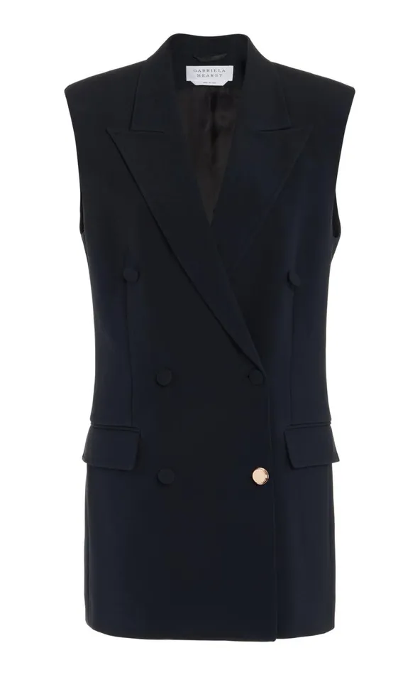 Women Blazers and Vests Gabriela Hearst Mayte Vest In Black Sportswear Wool