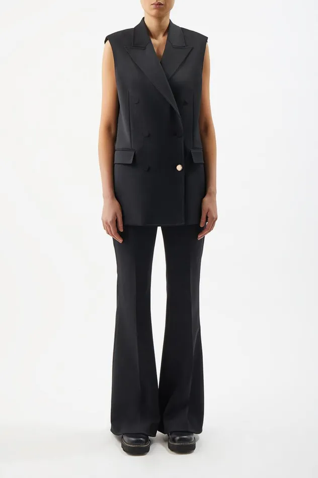 Women Blazers and Vests Gabriela Hearst Mayte Vest In Black Sportswear Wool