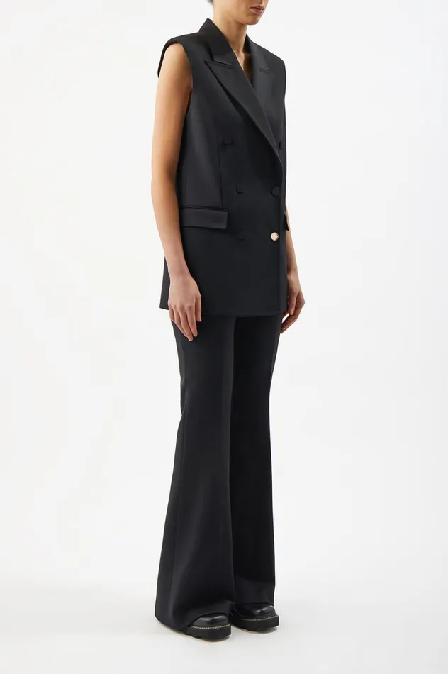 Women Blazers and Vests Gabriela Hearst Mayte Vest In Black Sportswear Wool