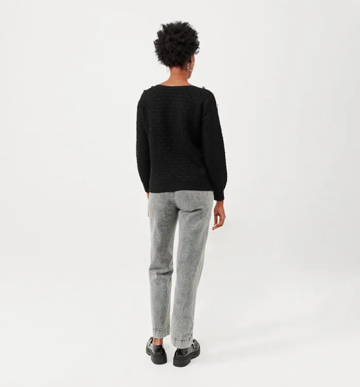 Women Boat Neckline Jumper 8211 Black Promod Jumpers And Cardigans Women Boat Neckline Jumper 8211 Black Promod Jumpers And Cardigans