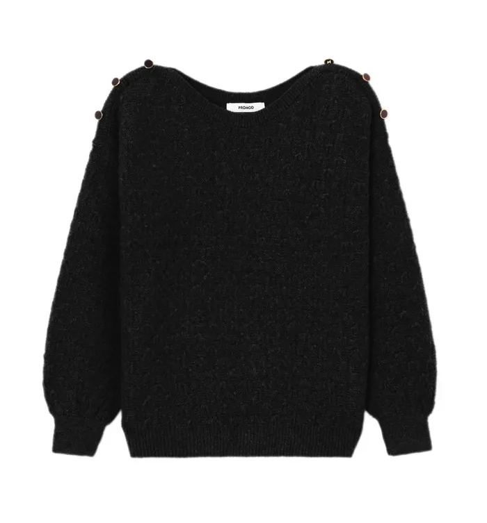 Women Boat Neckline Jumper 8211 Black Promod Jumpers And Cardigans Women Boat Neckline Jumper 8211 Black Promod Jumpers And Cardigans