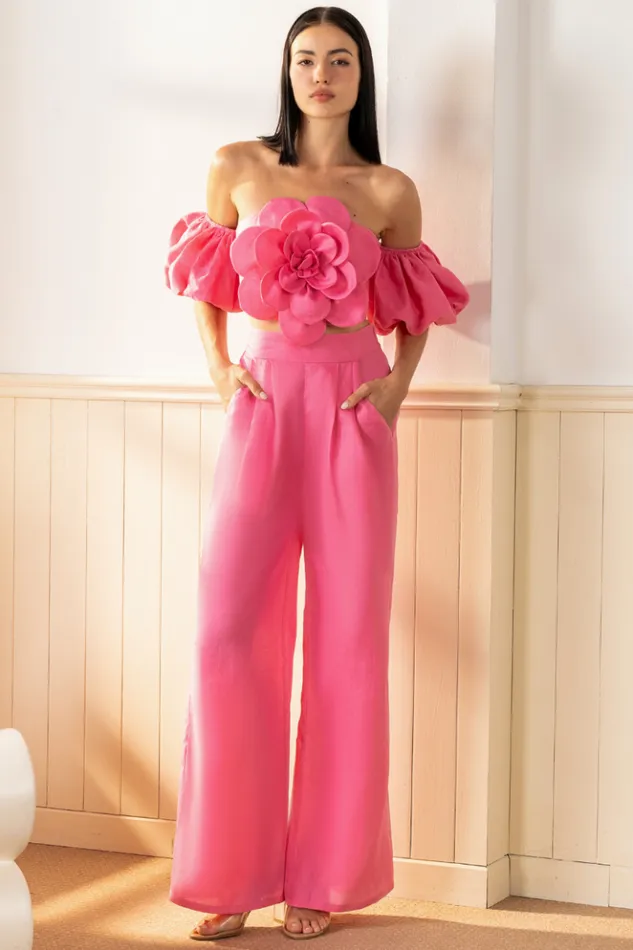 Women Bottoms YUMI KIM BLISS LINEN PANT Pink Linen