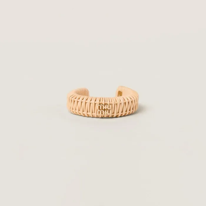 Women Bracelets Miu Miu Woven Fabric Bracelet Natural