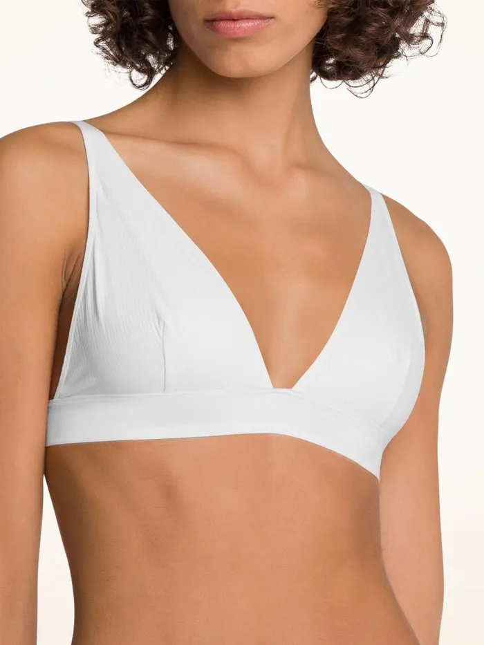 Women Bras Wolford Beauty Cotton Triangle Bra Pearl