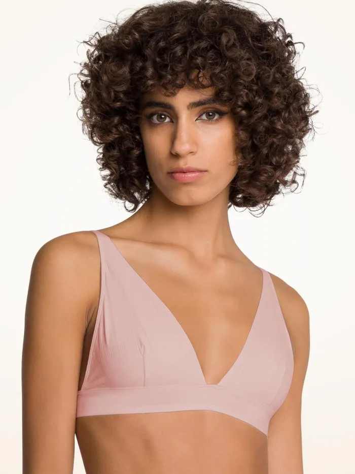 Women Bras Wolford Beauty Cotton Triangle Bra Powder Pink