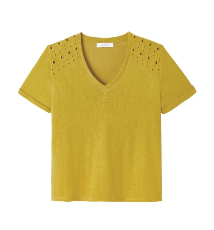 Women Broderie Anglaise Top 8211 Anis Moyen Promod Tops Women Broderie Anglaise Top 8211 Anis Moyen Promod Tops