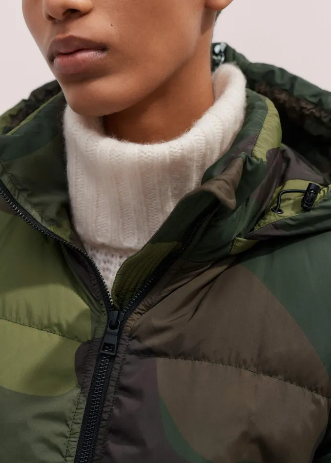 Women Camo Down Puffer Jacket Greenbrownmulti MEEM