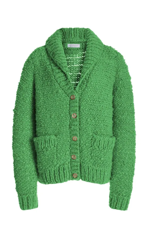 Women Cardigans Gabriela Hearst Moses Knit Cardigan In Peridot Green Welfat Cashmere