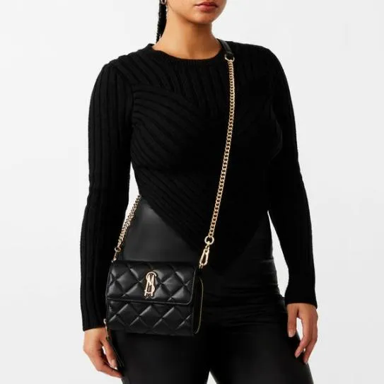 Women CARINA BAG BLACK Black Steve Madden Crossbody Bags Women CARINA BAG BLACK Black Steve Madden Crossbody Bags