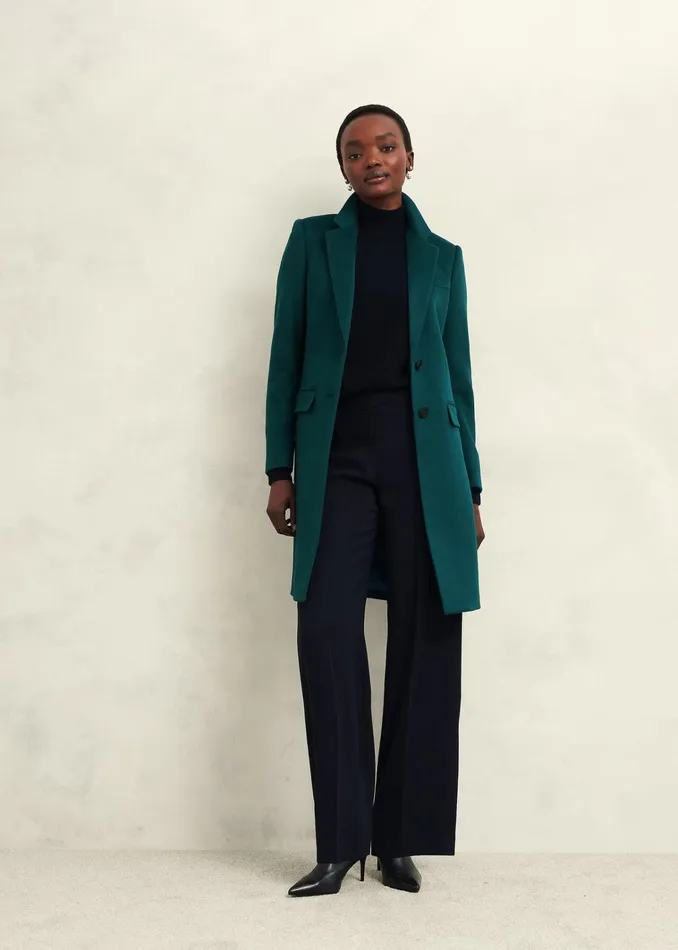 Women Cavendish Wool Coat Kyanite Green Hobbs Coats and Jackets