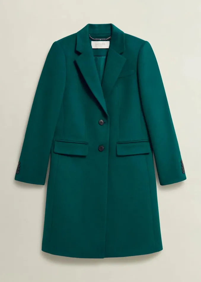 Women Cavendish Wool Coat Kyanite Green Hobbs Coats and Jackets
