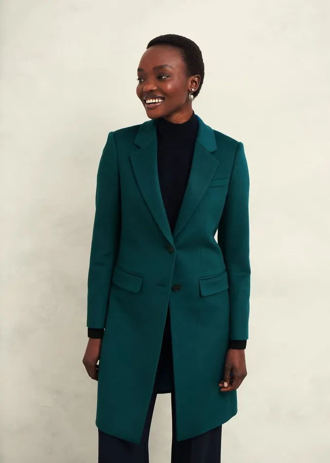 Women Cavendish Wool Coat Kyanite Green Hobbs Coats and Jackets