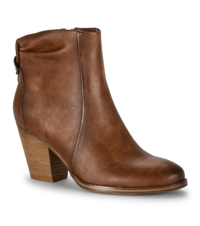 Women Charee Block Heel Bootie Brush Brown Baretraps Booties