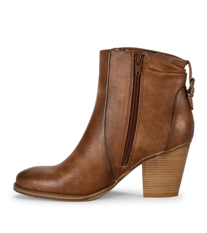 Women Charee Block Heel Bootie Brush Brown Baretraps Booties