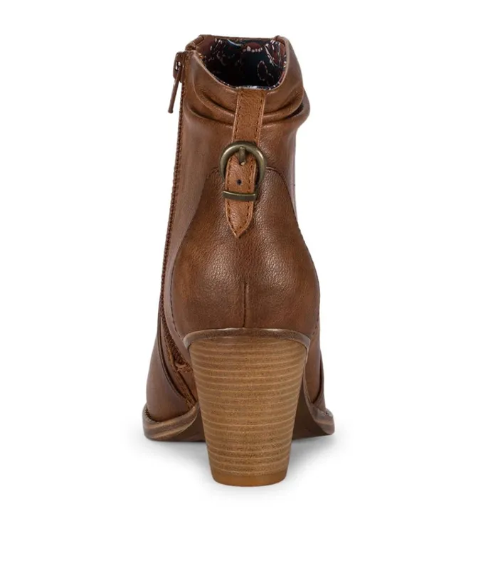 Women Charee Block Heel Bootie Brush Brown Baretraps Booties