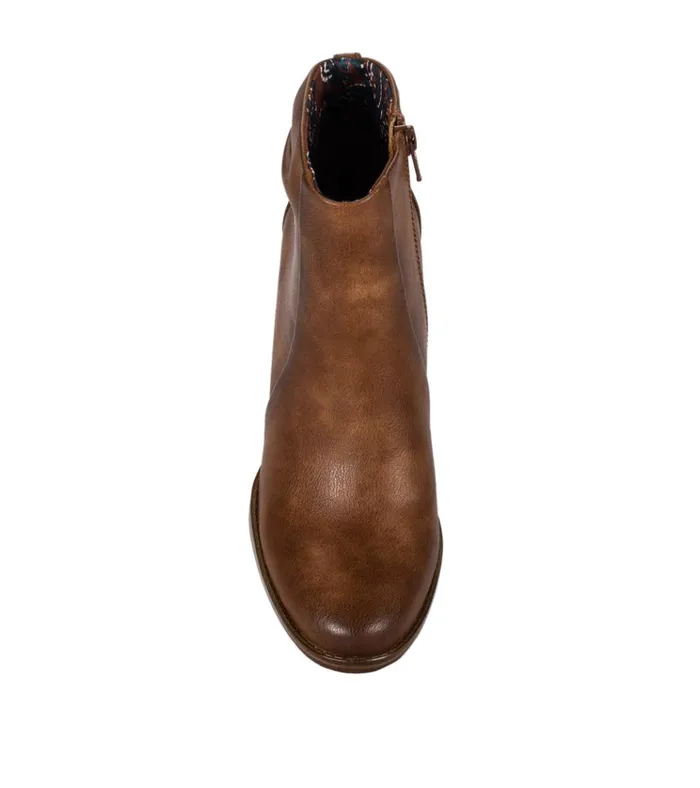 Women Charee Block Heel Bootie Brush Brown Baretraps Booties