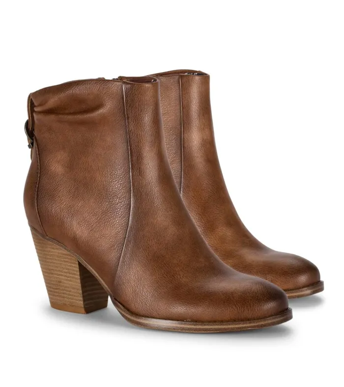 Women Charee Block Heel Bootie Brush Brown Baretraps Booties