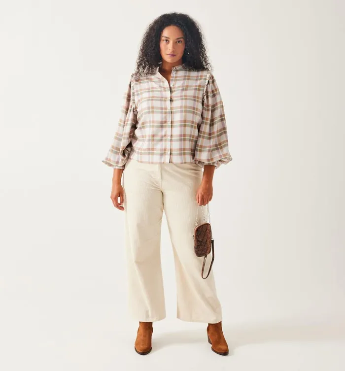 Women Checked Shirt 8211 Ecru Checks Promod Shirts And Tunics Women Checked Shirt 8211 Ecru Checks Promod Shirts And Tunics