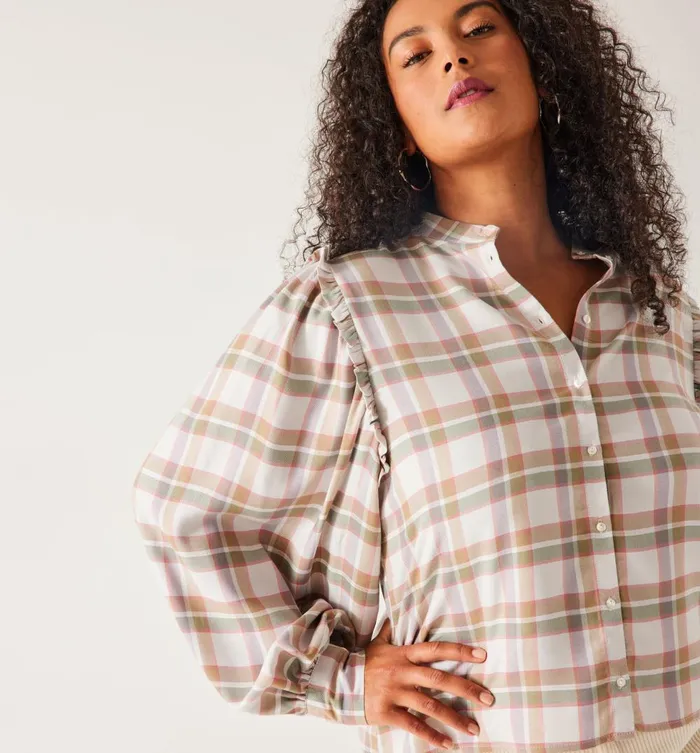 Women Checked Shirt 8211 Ecru Checks Promod Shirts And Tunics Women Checked Shirt 8211 Ecru Checks Promod Shirts And Tunics
