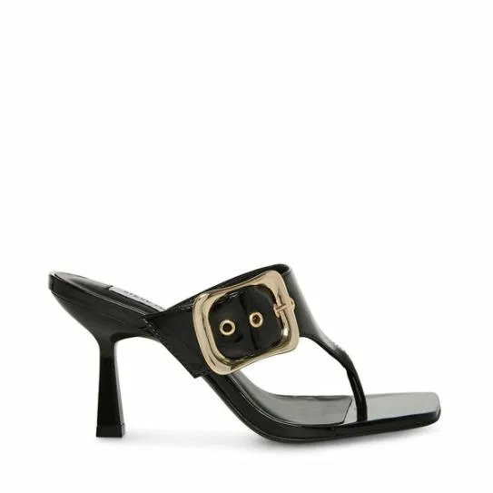 Women CHELLE BLACK PATENT Black Patent Steve Madden Heels