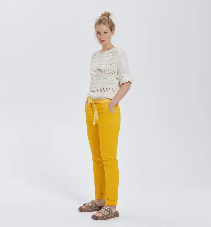 Women Chinos 8211 Ochre Promod Trousers