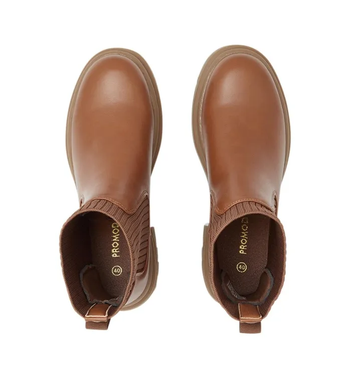 Women Chunky Soled Boots 8211 Camel Promod Shoes Women Chunky Soled Boots 8211 Camel Promod Shoes