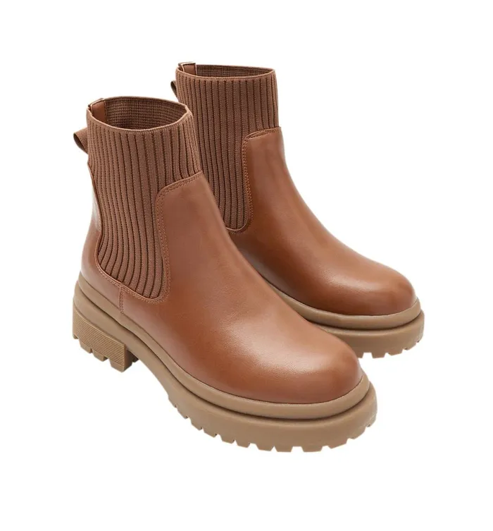 Women Chunky Soled Boots 8211 Camel Promod Shoes Women Chunky Soled Boots 8211 Camel Promod Shoes