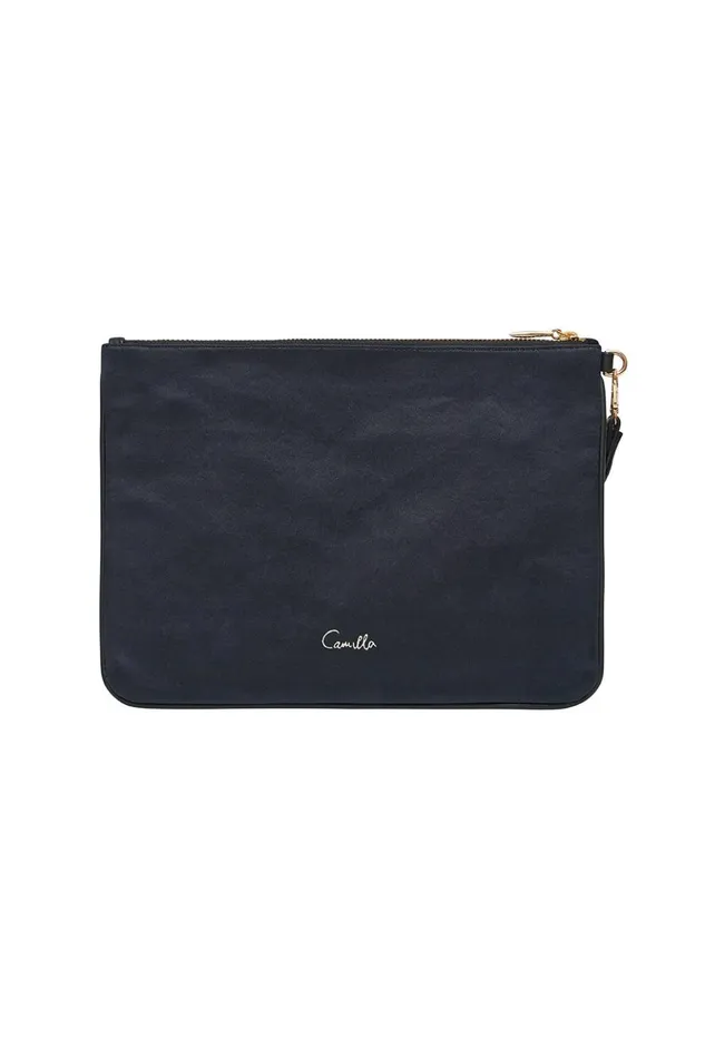 Women Clutch Bags Camilla Zip Top Clutch Solid Black