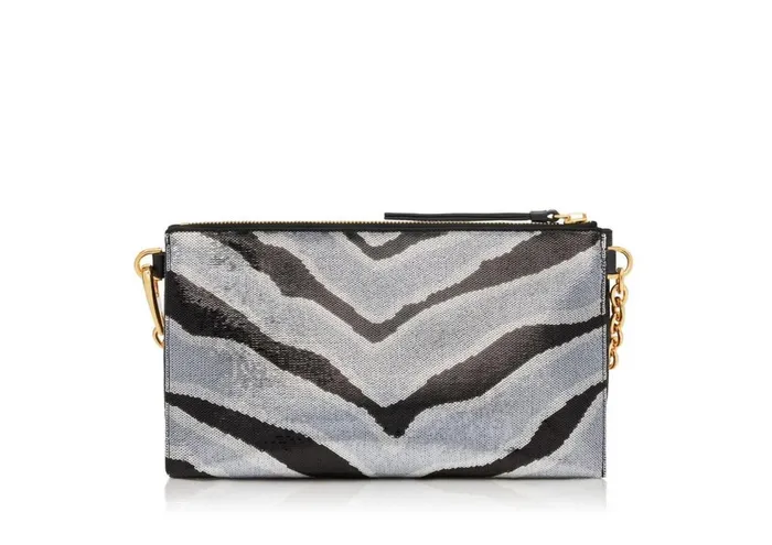 Women Clutches Tom Ford Zebra Sequin Embroidery Carine Clutch Blacksilver Black Women Clutches Tom Ford Zebra Sequin Embroidery Carine Clutch Blacksilver Black