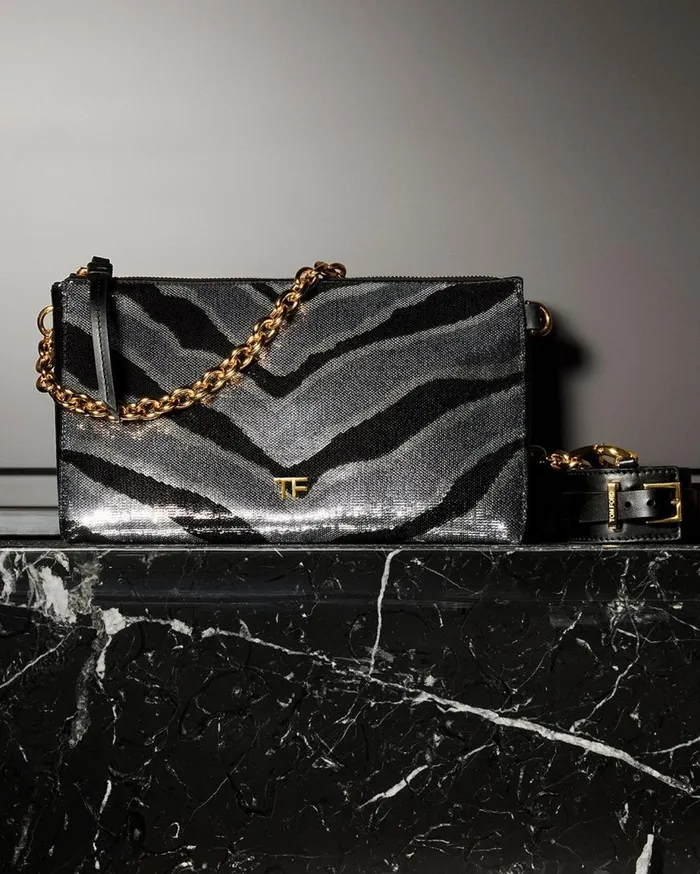 Women Clutches Tom Ford Zebra Sequin Embroidery Carine Clutch Blacksilver Black Women Clutches Tom Ford Zebra Sequin Embroidery Carine Clutch Blacksilver Black