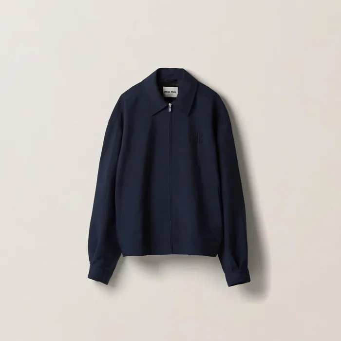 Women Coats And Jackets Miu Miu Mohair Blouson Jacket Navy